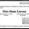 Lorenz Otto Hans 1920-1994 Todesanzeige